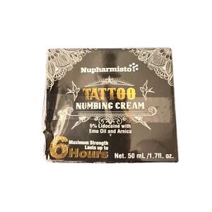 Nupharmisto Tattoo‎ Numbing Cream 5 Lidocaine Emu Oil Arnica Maximum Strength